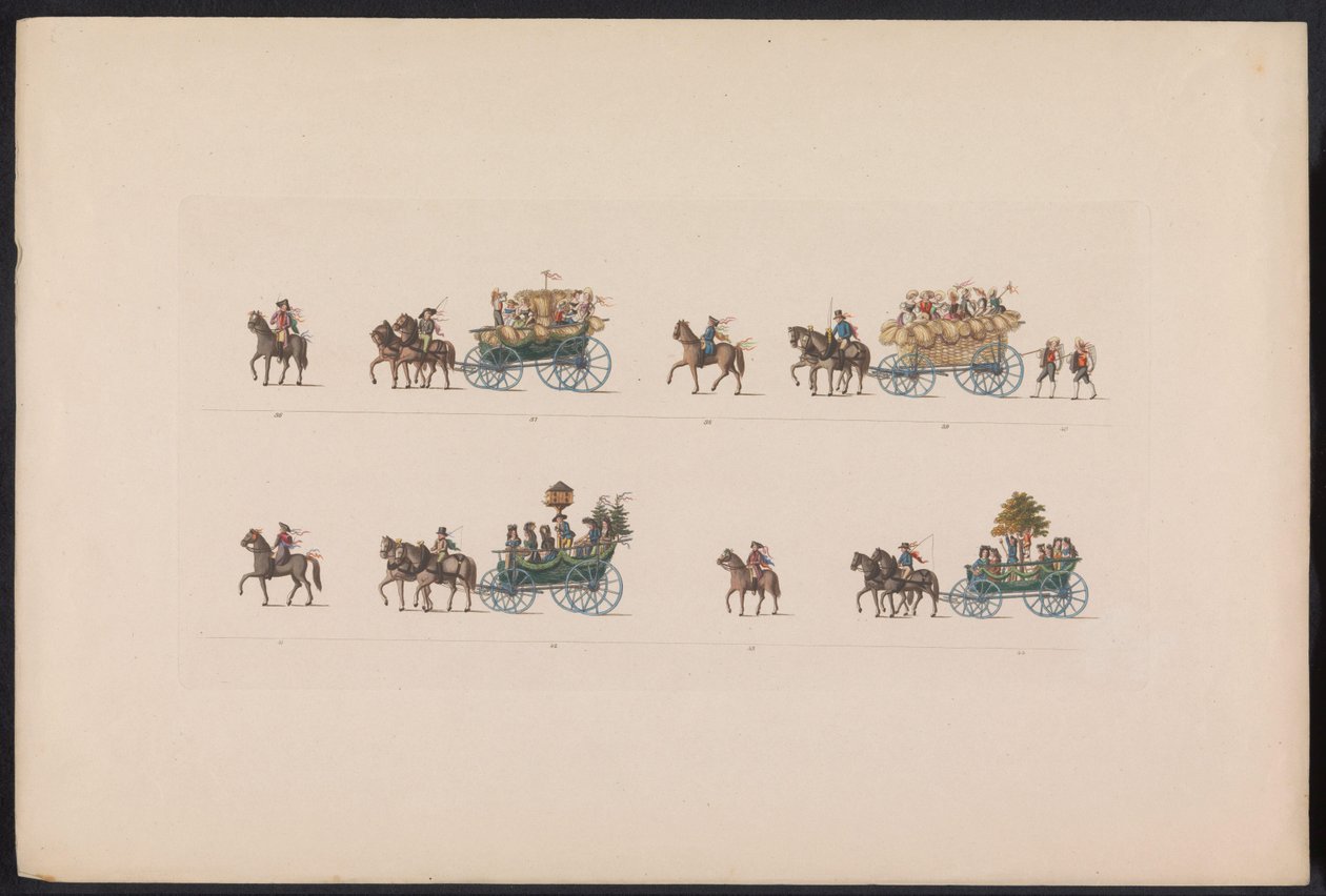 Åtgärd vid äktenskapet av Prinses Sophie, 1842 (platta 5) Minnen från ett bondbröllop i Thüringen, avrättat för att fira arvstorfursten Carl Alexanders glada ankomst av Sachsen Weimar-Eisenach med ärftlig hertiginna Sophi av Carl Hess