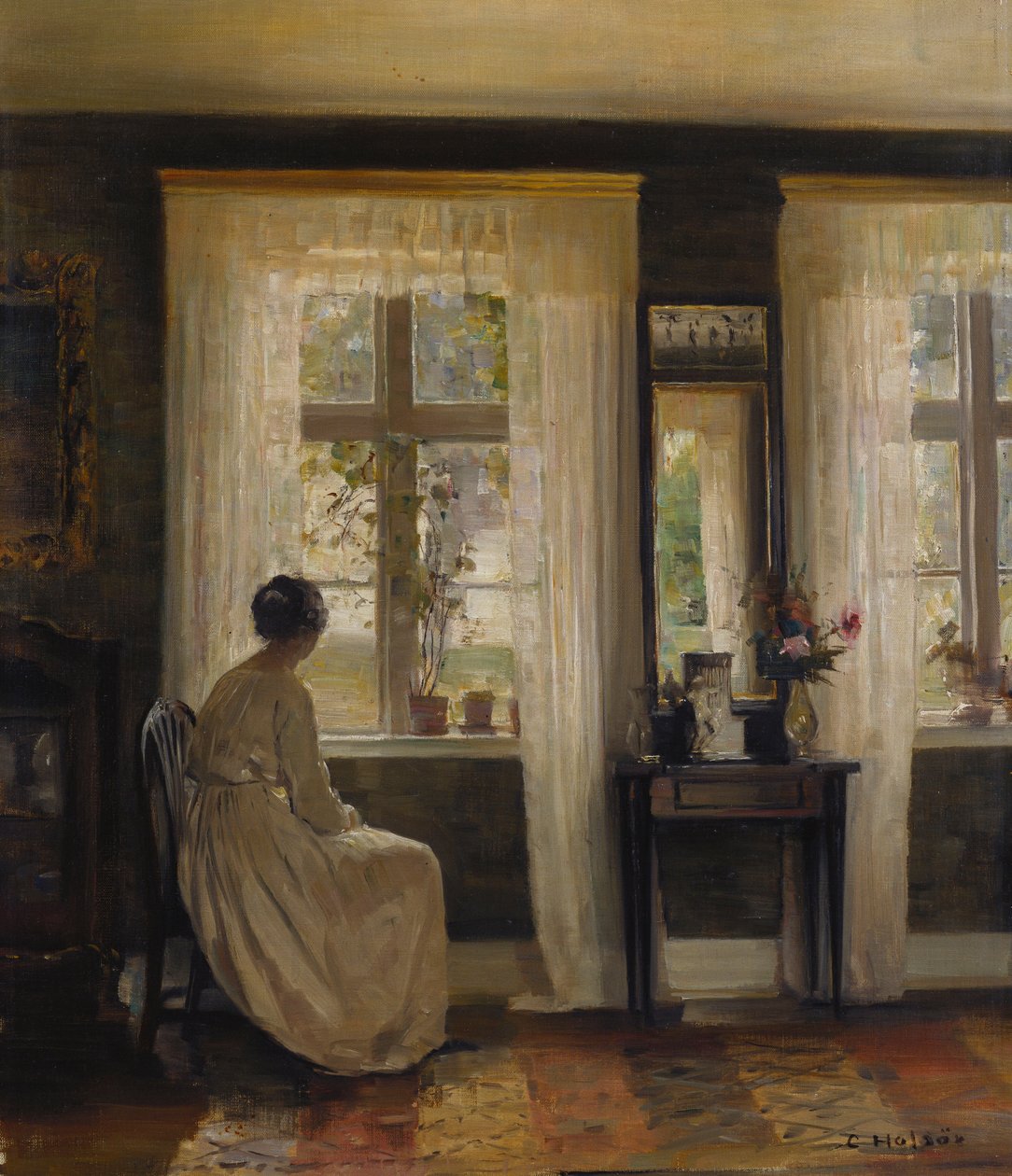 A Lady in an Interior (olja på duk) av Carl Holsoe