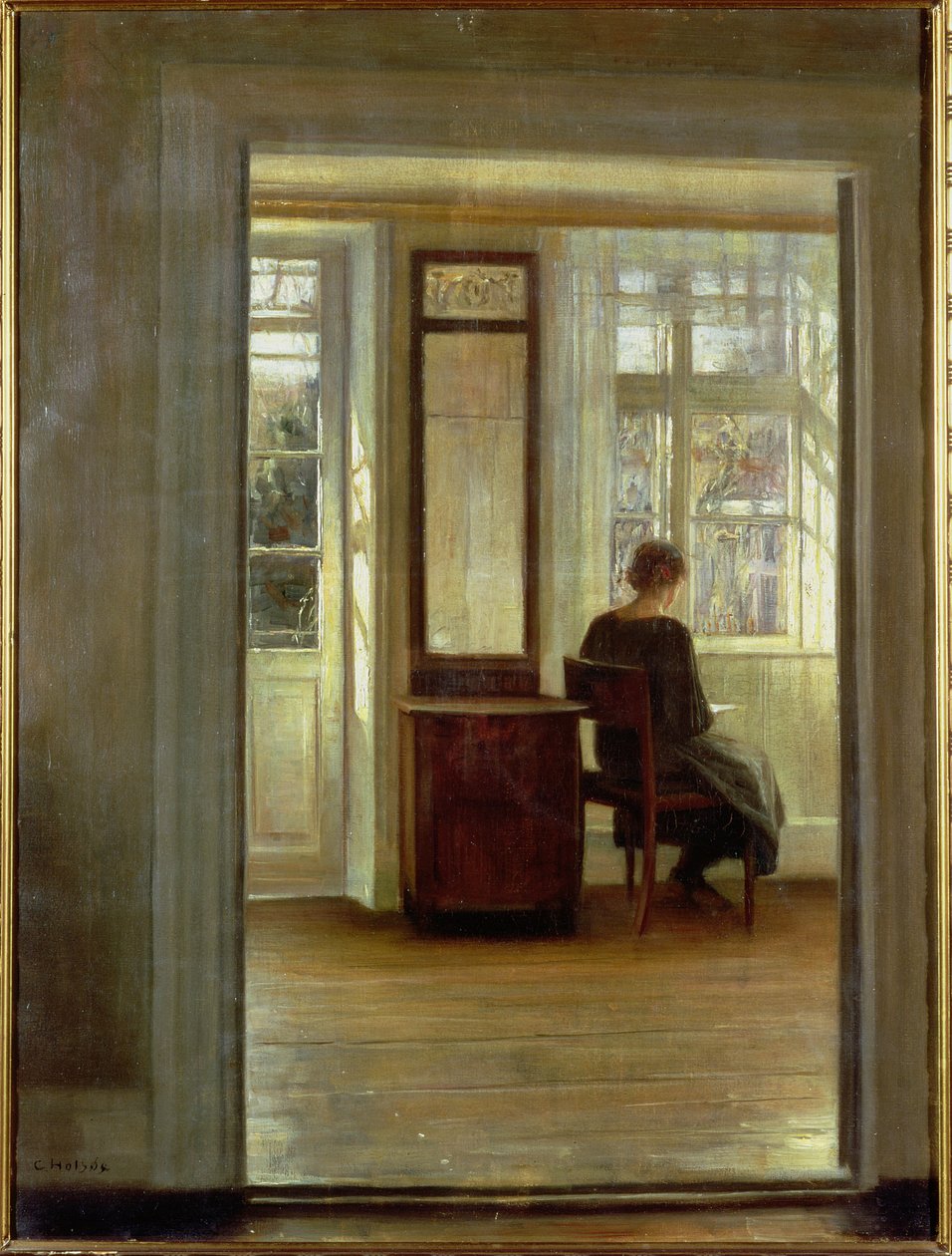 A Lady in an Interior (olja på duk) av Carl Holsoe