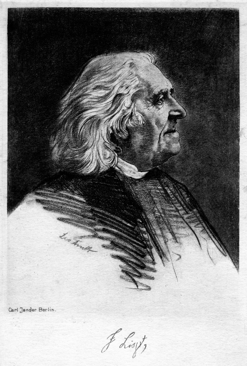 Franz Liszt 1811-1886, ungersk kompositör och pianist, 1900-talet. av Carl Jander
