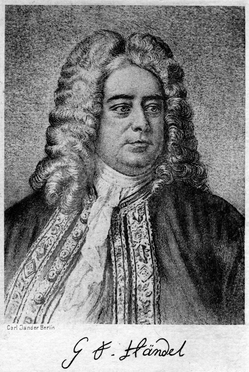 George Frideric Handel 1685-1759, tyskfödd brittisk kompositör, 1900-talet. av Carl Jander