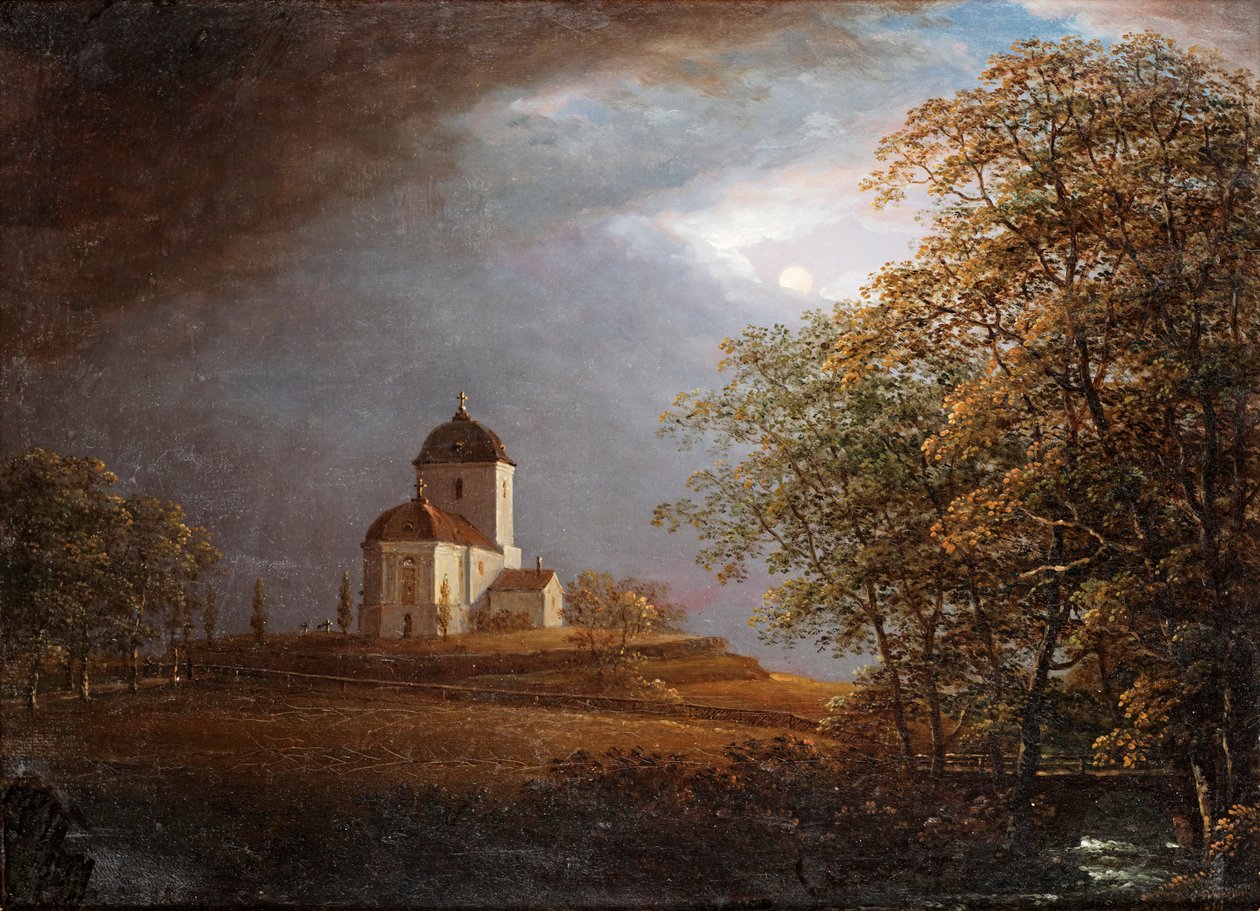 Utsikt från Andrarums kyrka av Carl Johan Fahlcrantz