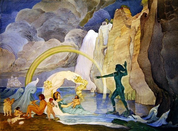 Vågbrytaren (akvarell på papper) av Carl Johan Forsberg