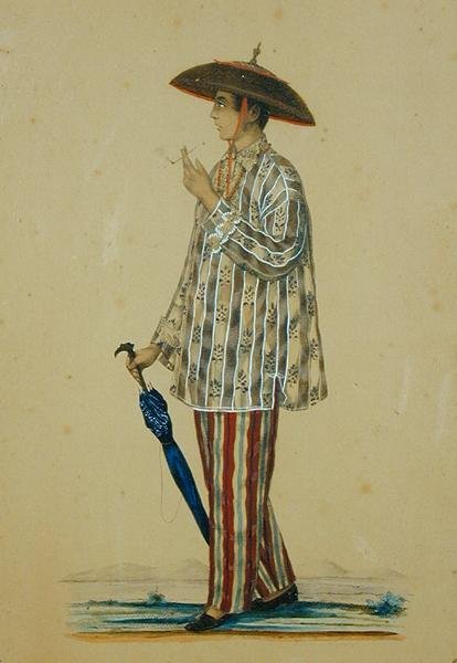 En mestis från Manila (handfärgad litho) av Carl Johann Karuth