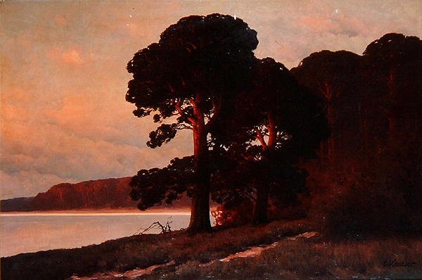 Solnedgång, ca 1930 (olja på duk) av Carl Kenzler