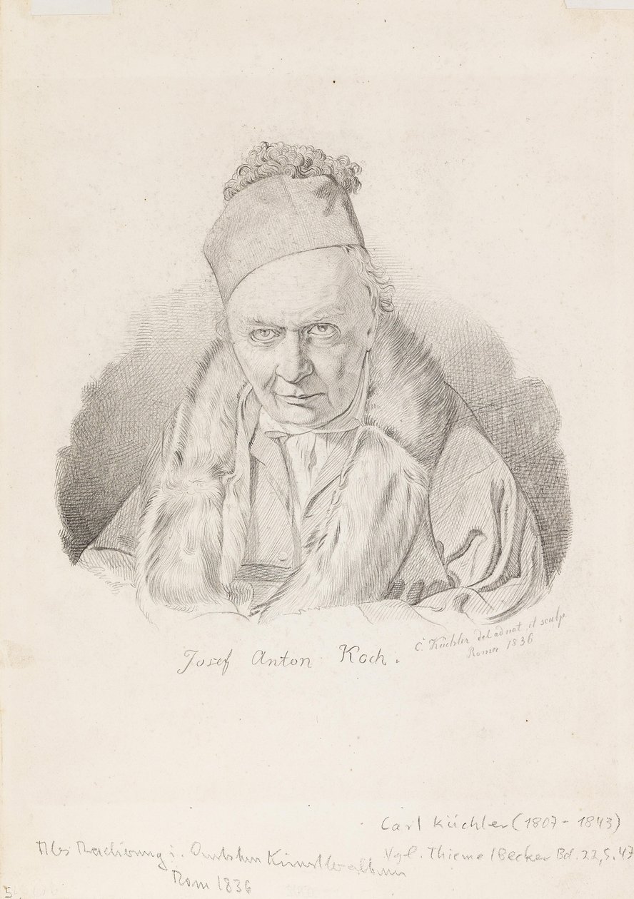 Porträtt av målaren Joseph Anton Koch 1768-1839, 1836. av Carl Küchler
