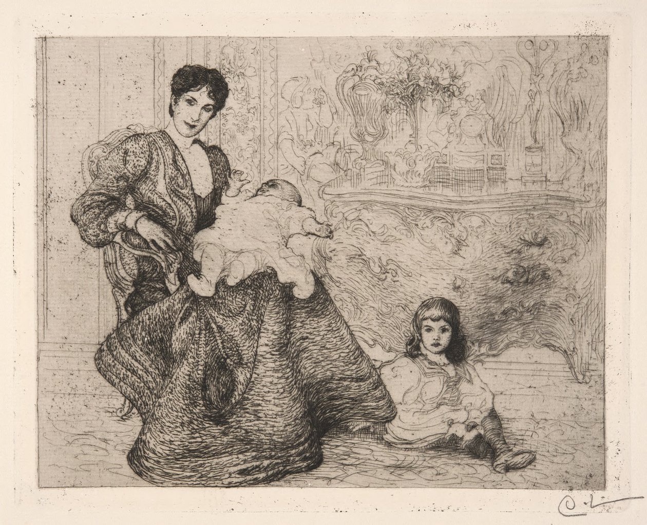 Dora Lamm och hennes söner av Carl Larsson