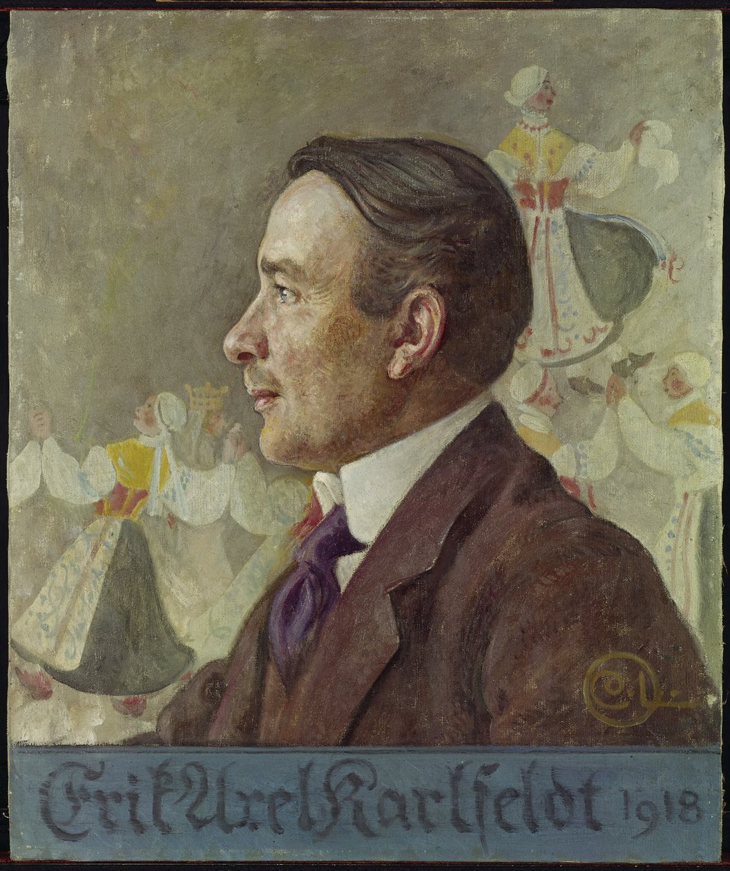 Erik Axel Karlfeldt (1864-1931), hedersdoktor i filosofi, poet, 1918 av Carl Larsson