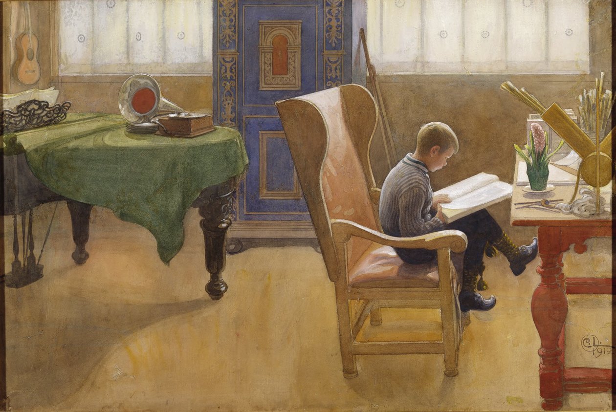 Esbjörn i studiekrogen av Carl Larsson