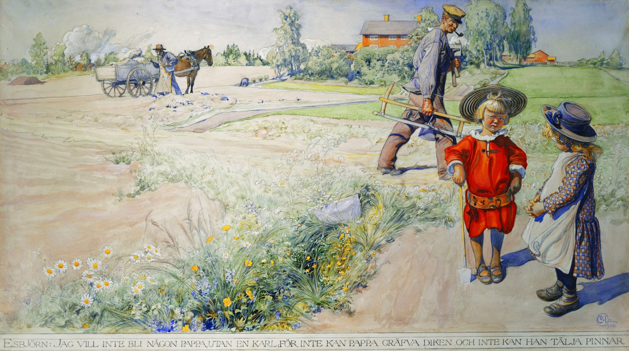 Esbjörn och bondflickan; Esbjörn och Bondflickan, 1904 av Carl Larsson