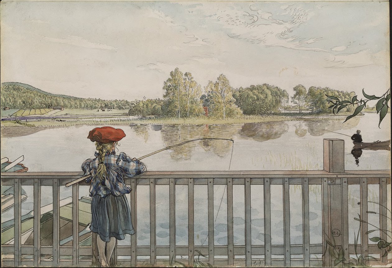Lisbeth Angling. Ur ”A Home” (26 akvareller) av Carl Larsson