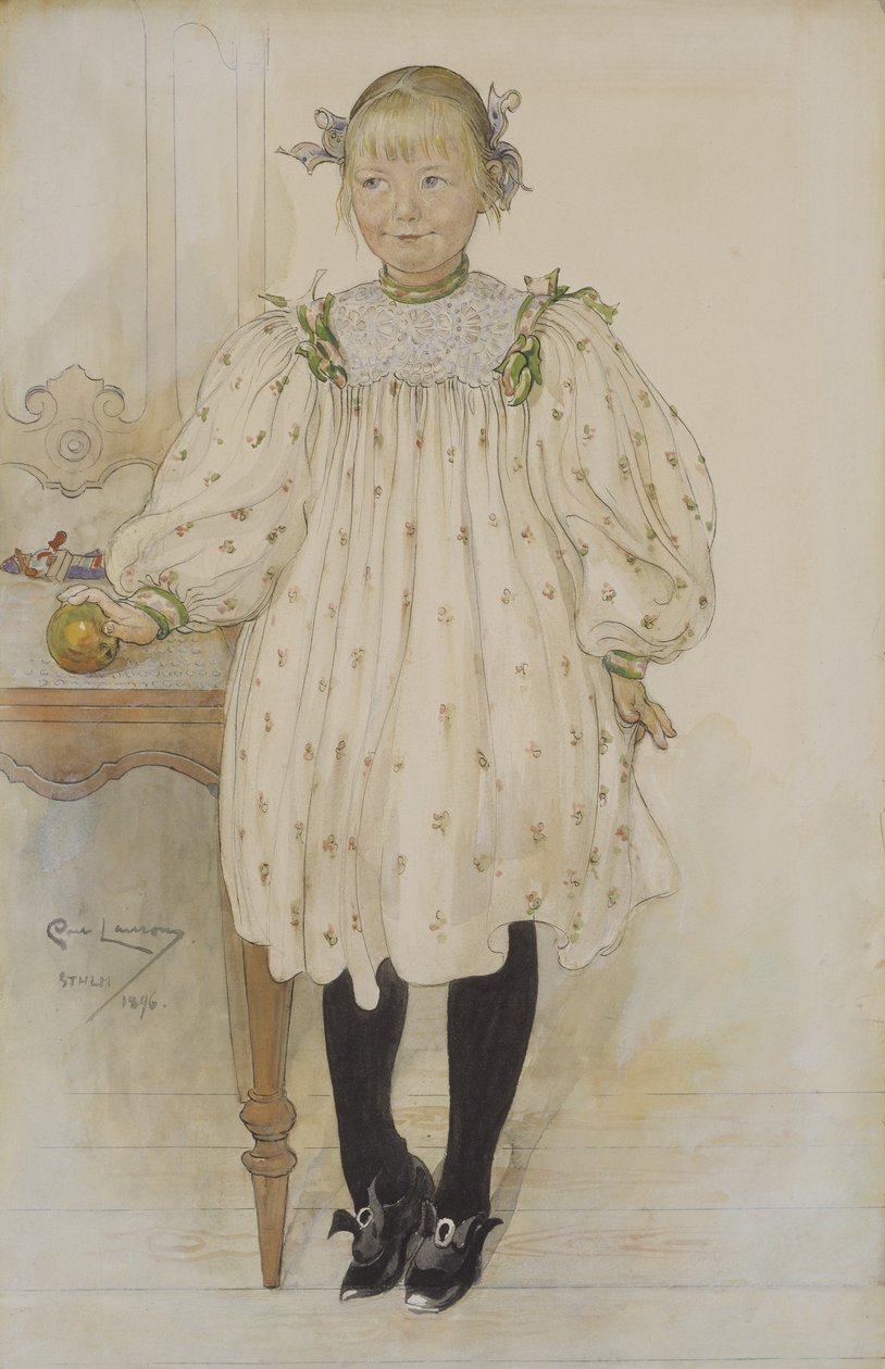 Martha Winslow som flicka, 1896 (wc på papper) av Carl Larsson