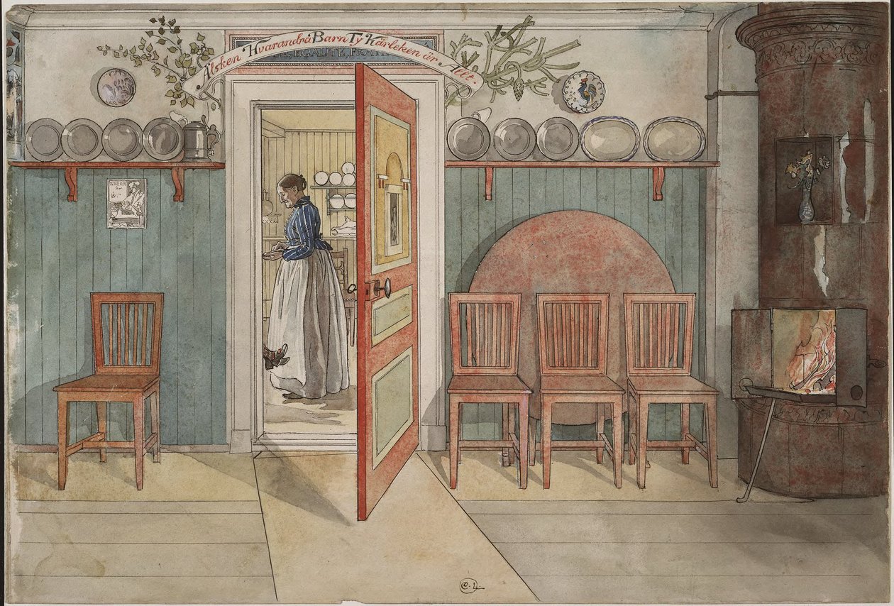 Gamla Anna. Ur ”Ett hem” (26 akvareller) av Carl Larsson