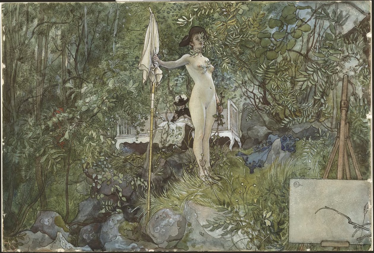 Ateljé utomhus. Från ett hem (26 akvareller) av Carl Larsson