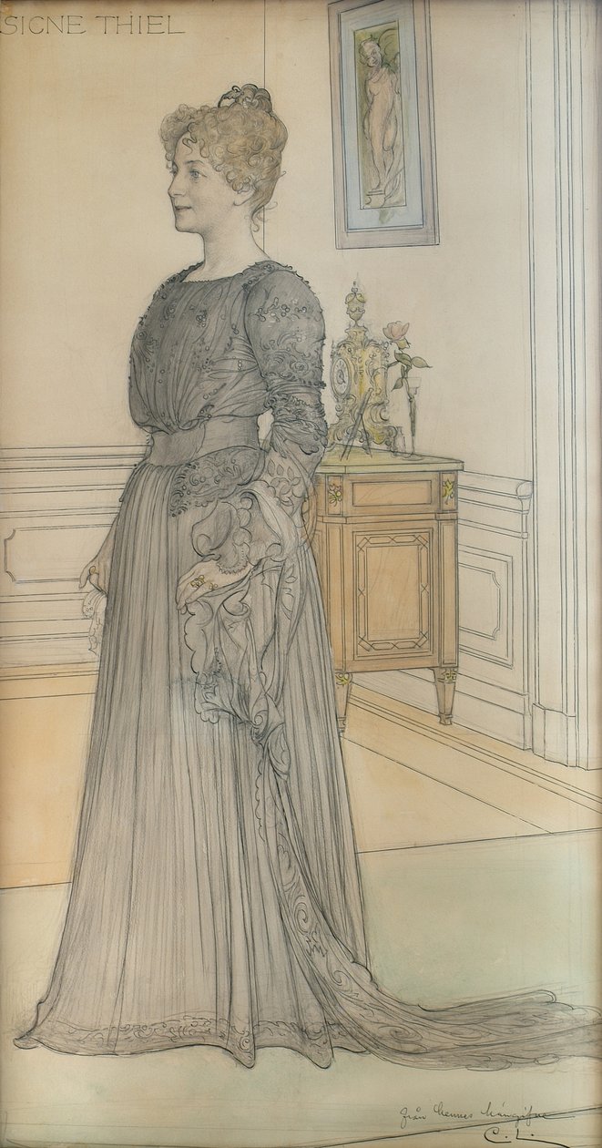 Porträtt av fru Signe Thiel av Carl Larsson