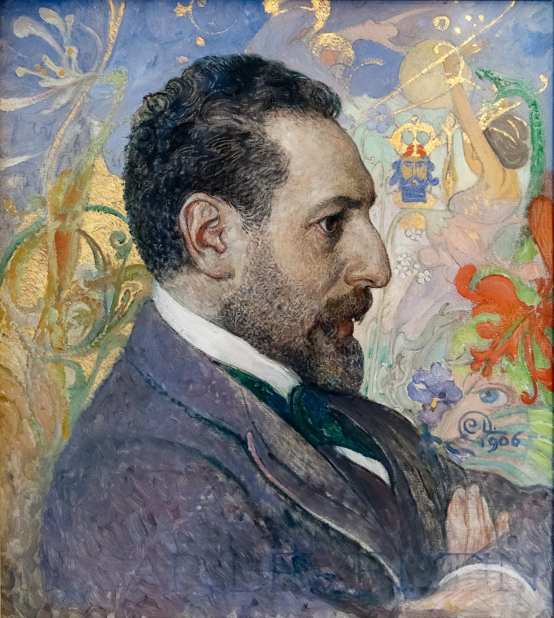 Portrait of Oscar Levertin av Carl Larsson