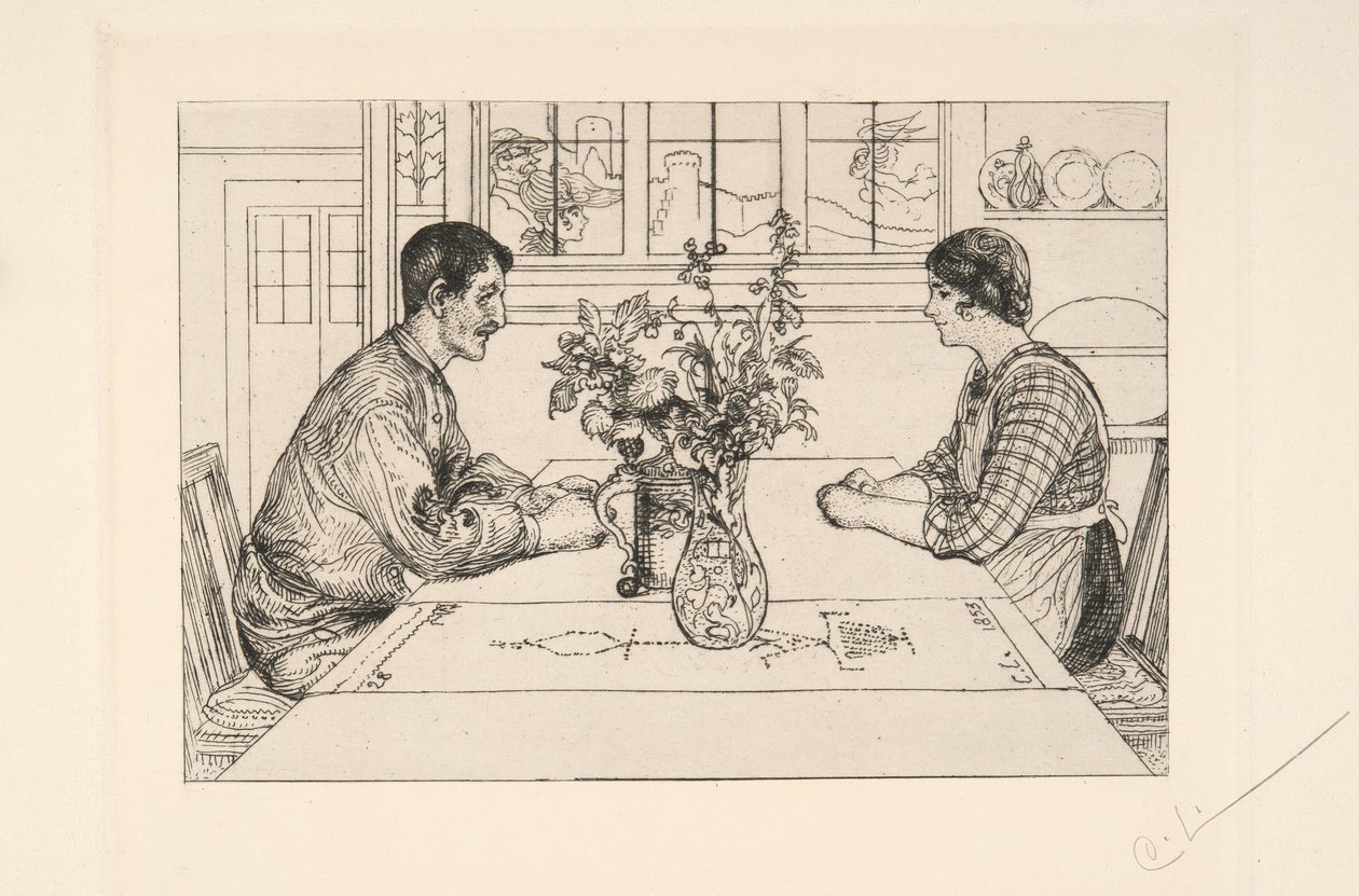 Självporträtt som etsare av Carl Larsson