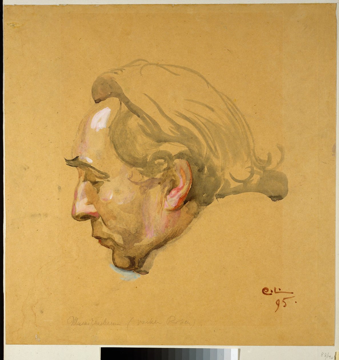 Sergel-fresken. Studie till Sergels huvud av Carl Larsson