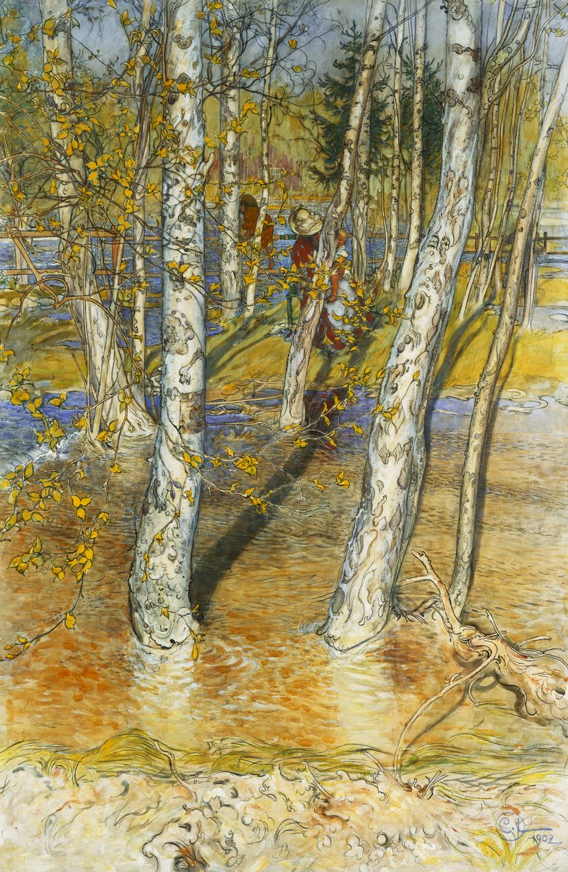 Vårflod, 1902 av Carl Larsson