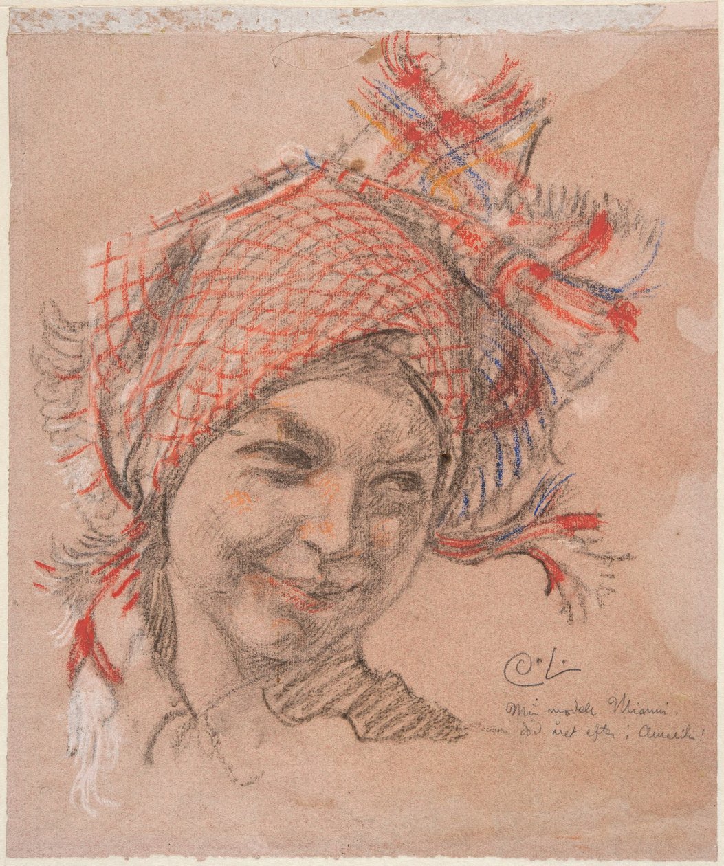 Studie av huvud av Carl Larsson