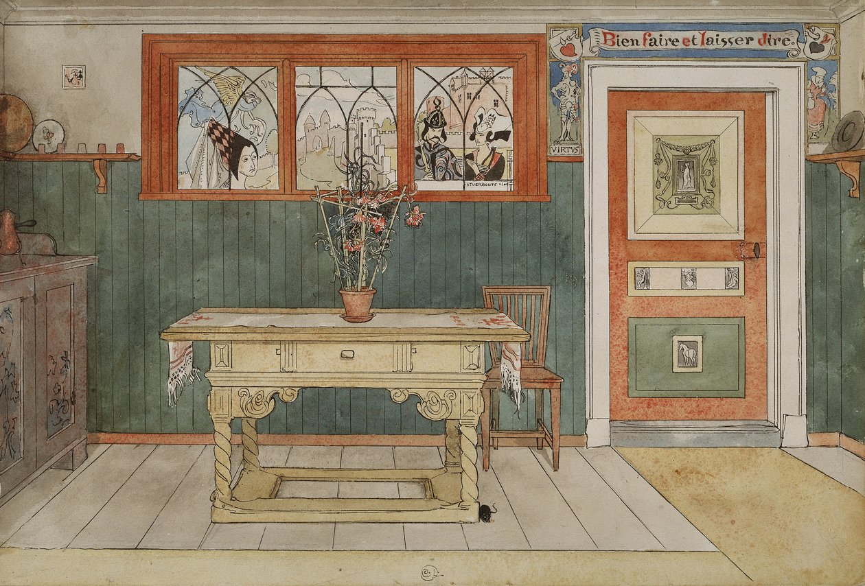 The Dining Room, från A Home-serien, ca 1895 (wc på papper) av Carl Larsson