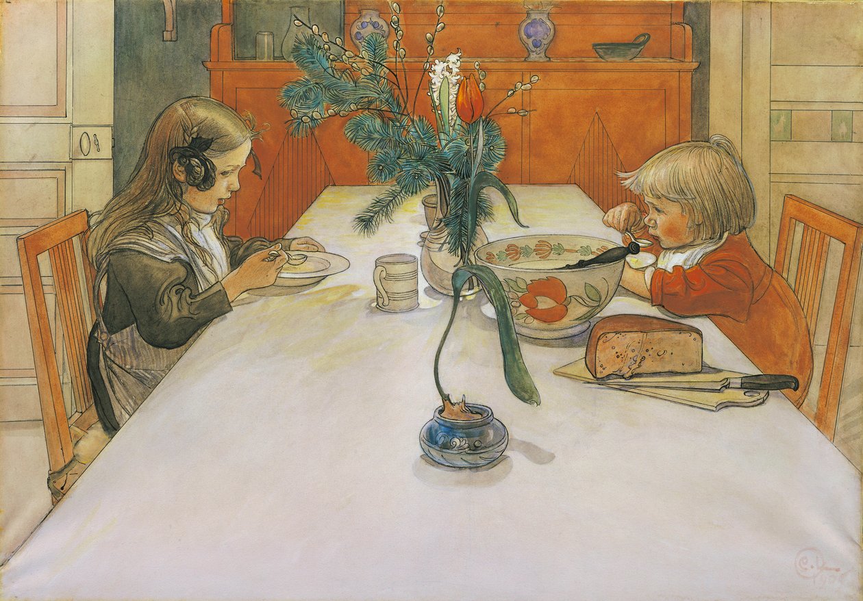 Kvällsmåltiden, 1905 av Carl Larsson