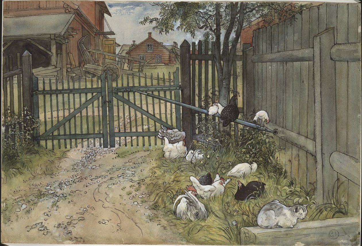 Grinden. Ur Ett hem (26 akvareller) av Carl Larsson