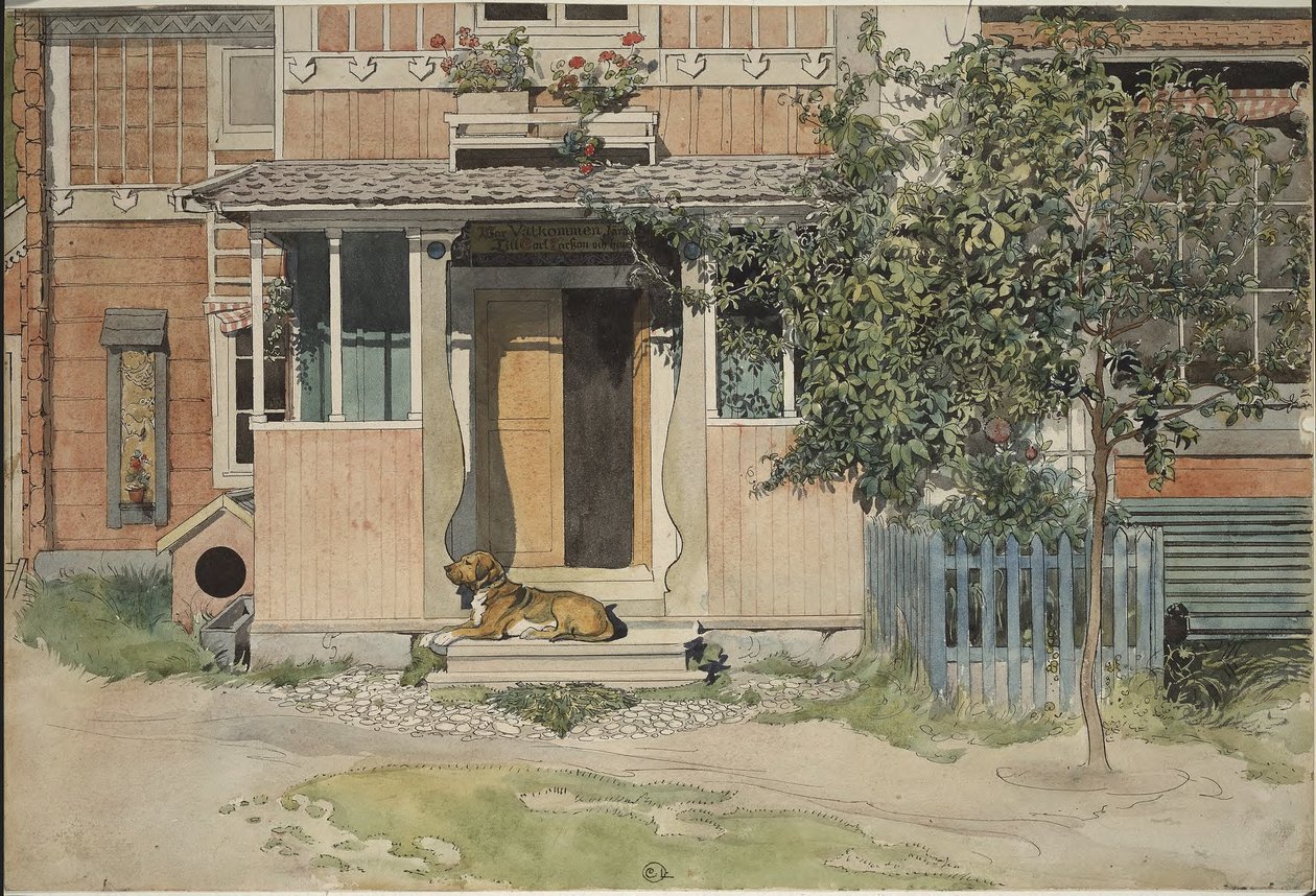Verandan. Ur Ett hem (26 akvareller) av Carl Larsson