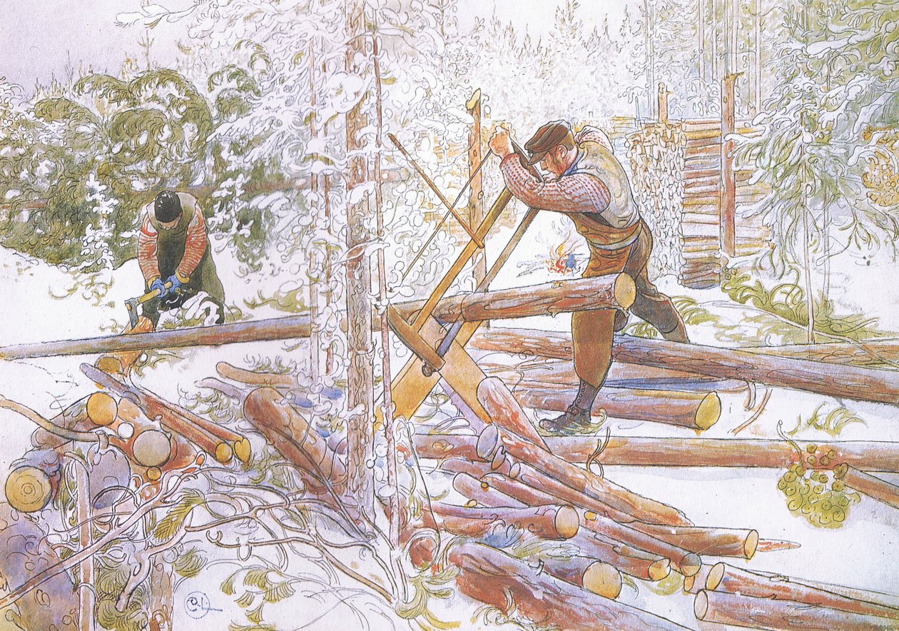 De skars sedan till enhetliga längder av Carl Larsson