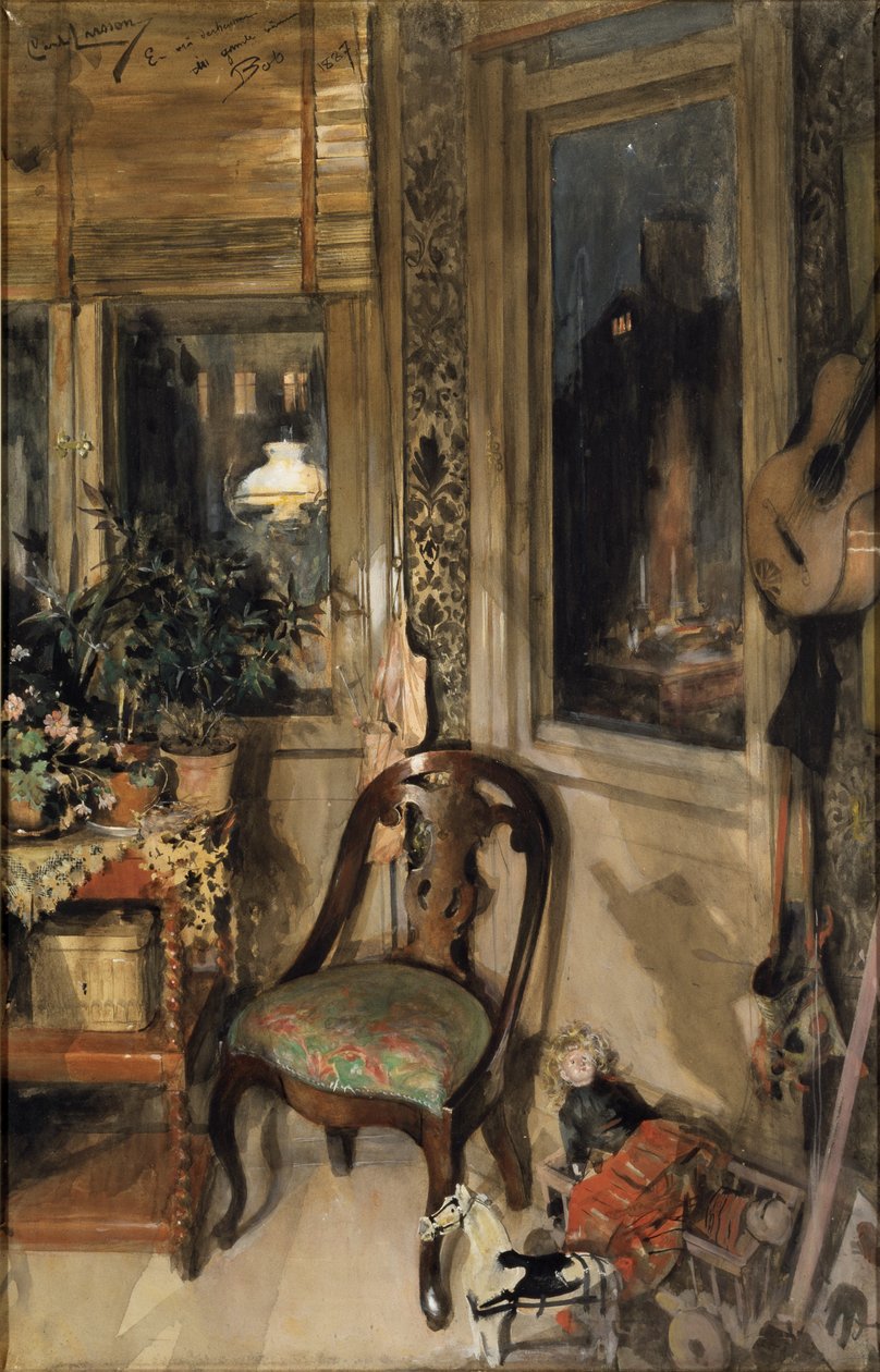 Leksaker i hörnet (wc på papper) av Carl Larsson