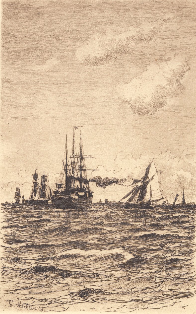 Ångare och segelfartyg av Carl Locher