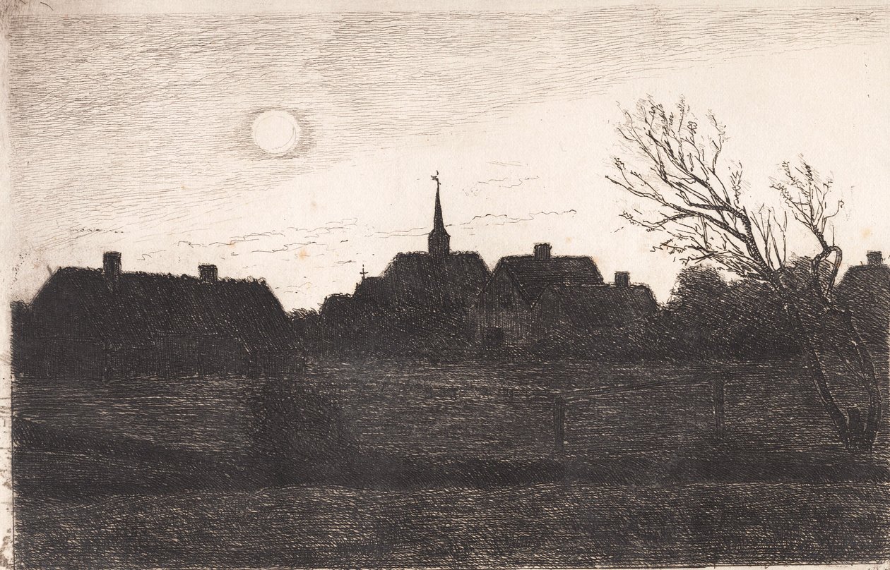 Hornbæk kyrka, sommarkväll av Carl Locher