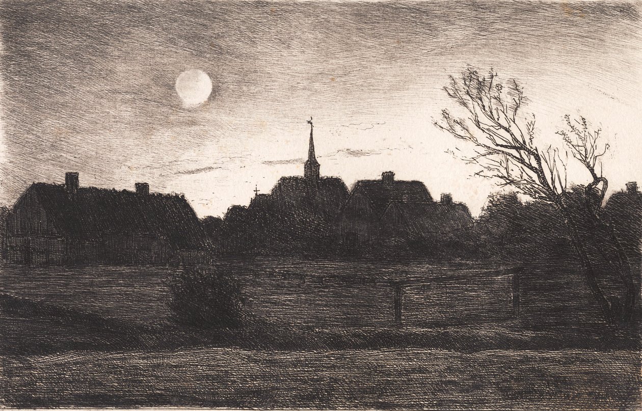 Hornbæk kyrka, sommarkväll av Carl Locher