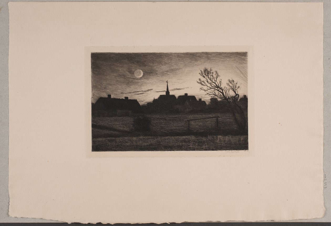 Hornbæk kyrka, sommarkväll av Carl Locher