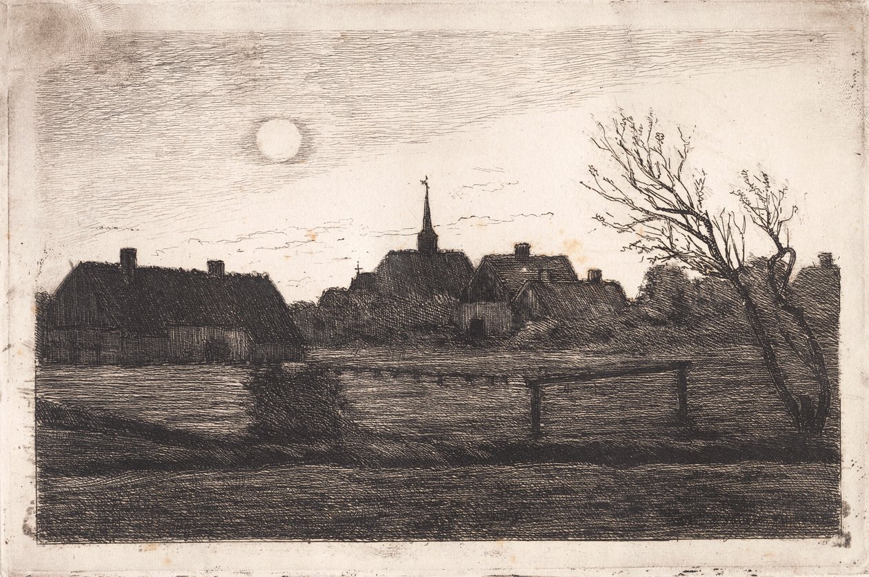 Hornbæk kyrka, sommarkväll av Carl Locher