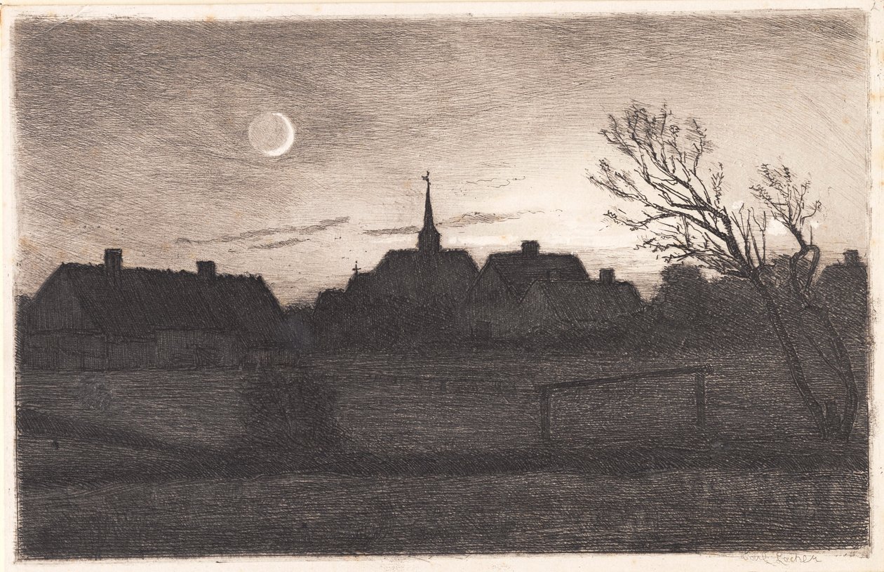 Hornbæk kyrka, sommarkväll av Carl Locher