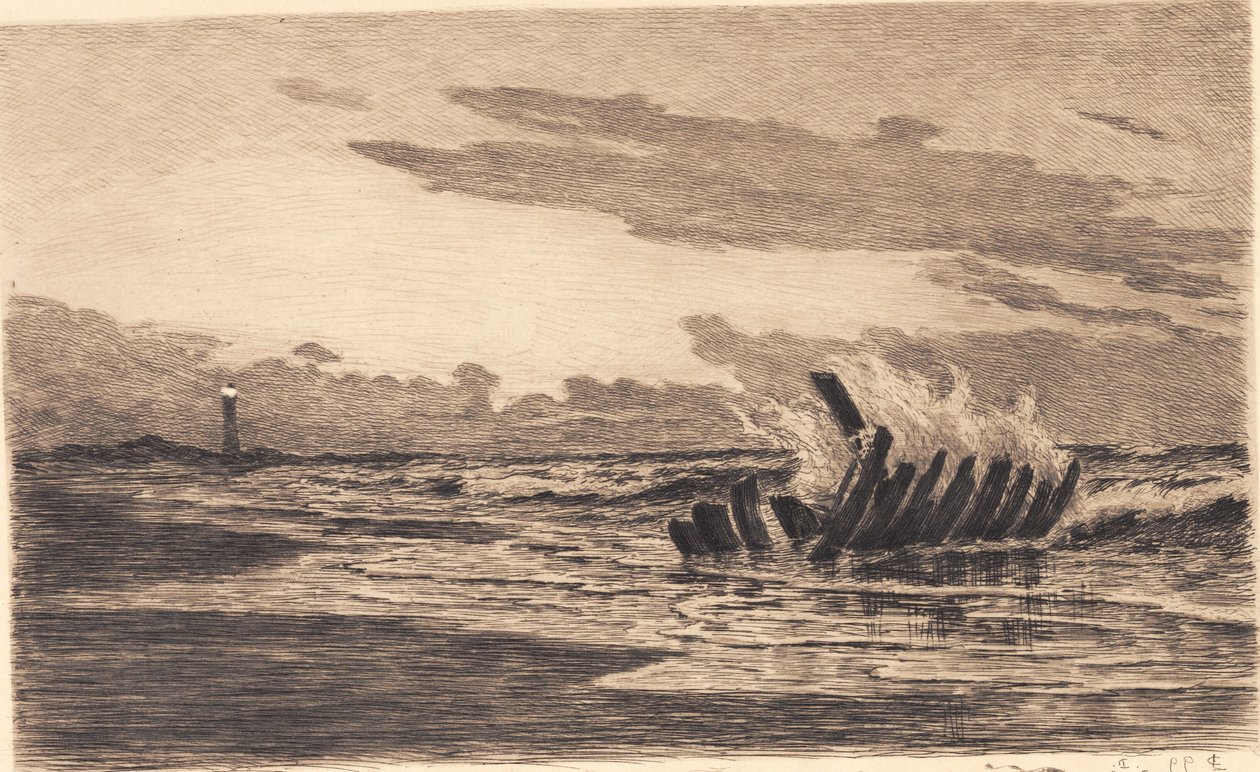 Vrak vid Skagens fyr av Carl Locher
