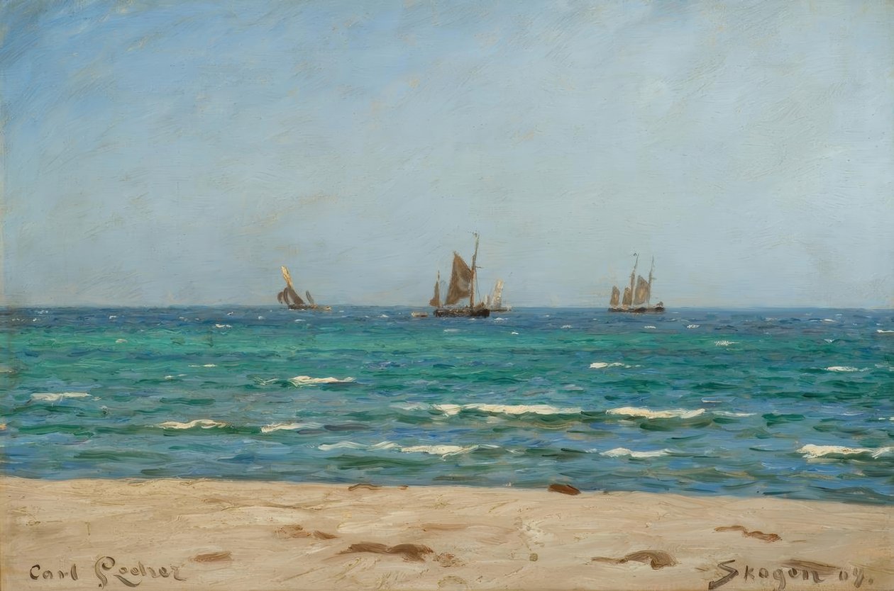 C.Locher, Segelbåtar i Skagen av Carl Ludvig Locher