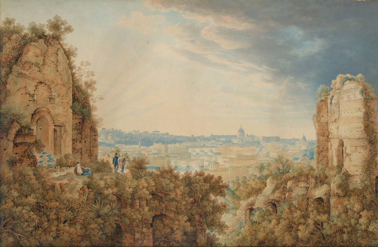 En utsikt över Rom från Palatinen, 1813-17. av Carl Ludwig Frommel