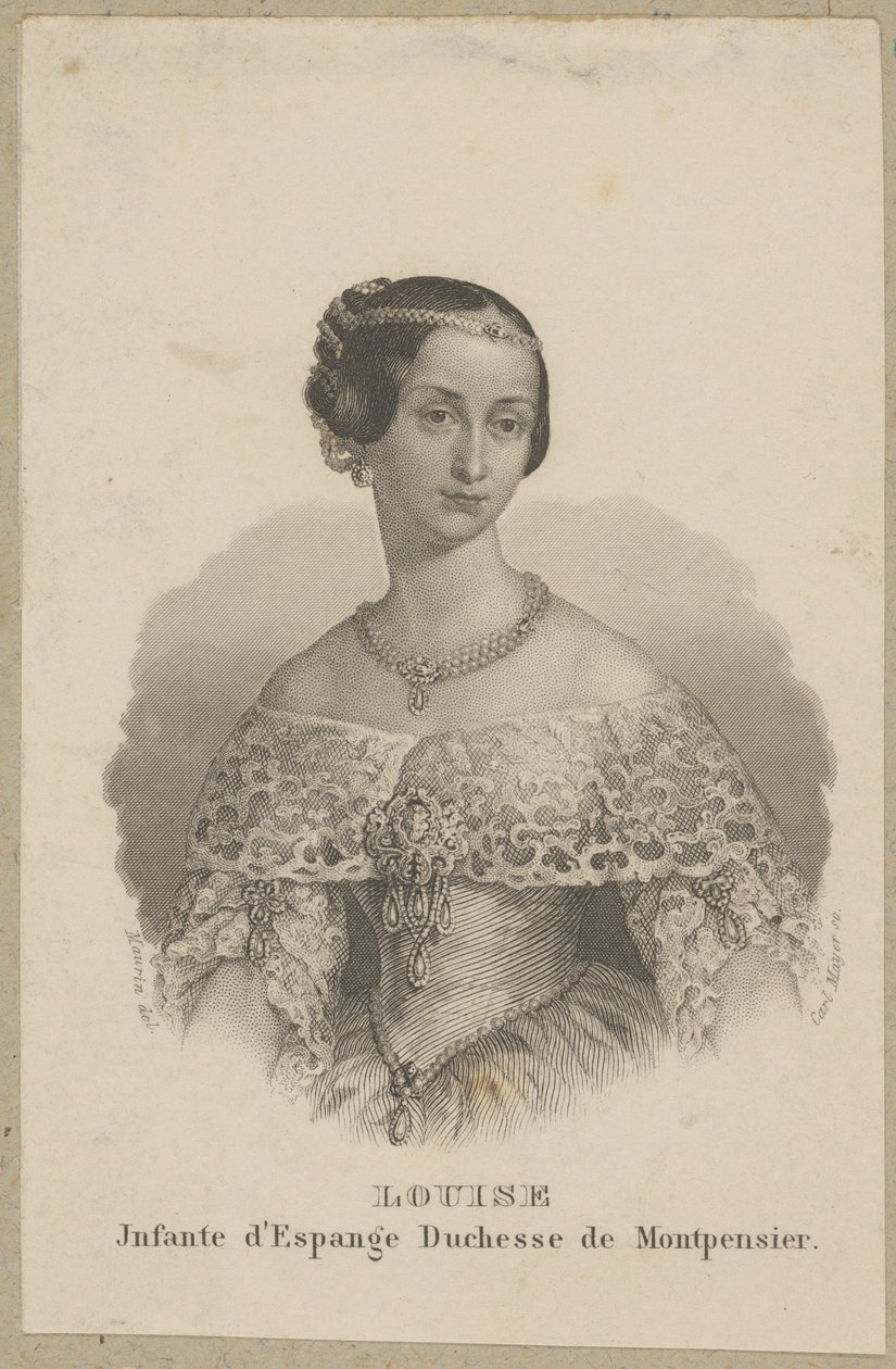 Maria Ludwika Ferdynanda av Spanien (egentligen María Luísa Fernanda de Borbón, 1832 Madrid - 1897 Sevilla) - infantinna av Spanien och hertiginna av Montpensier av Carl Mayer