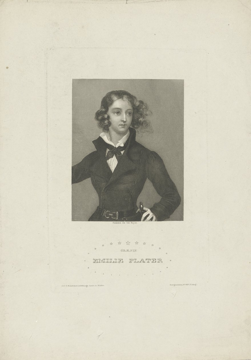 Porträtt av Emilia Plater 1806-1831, ca 1834. av Carl Mayer