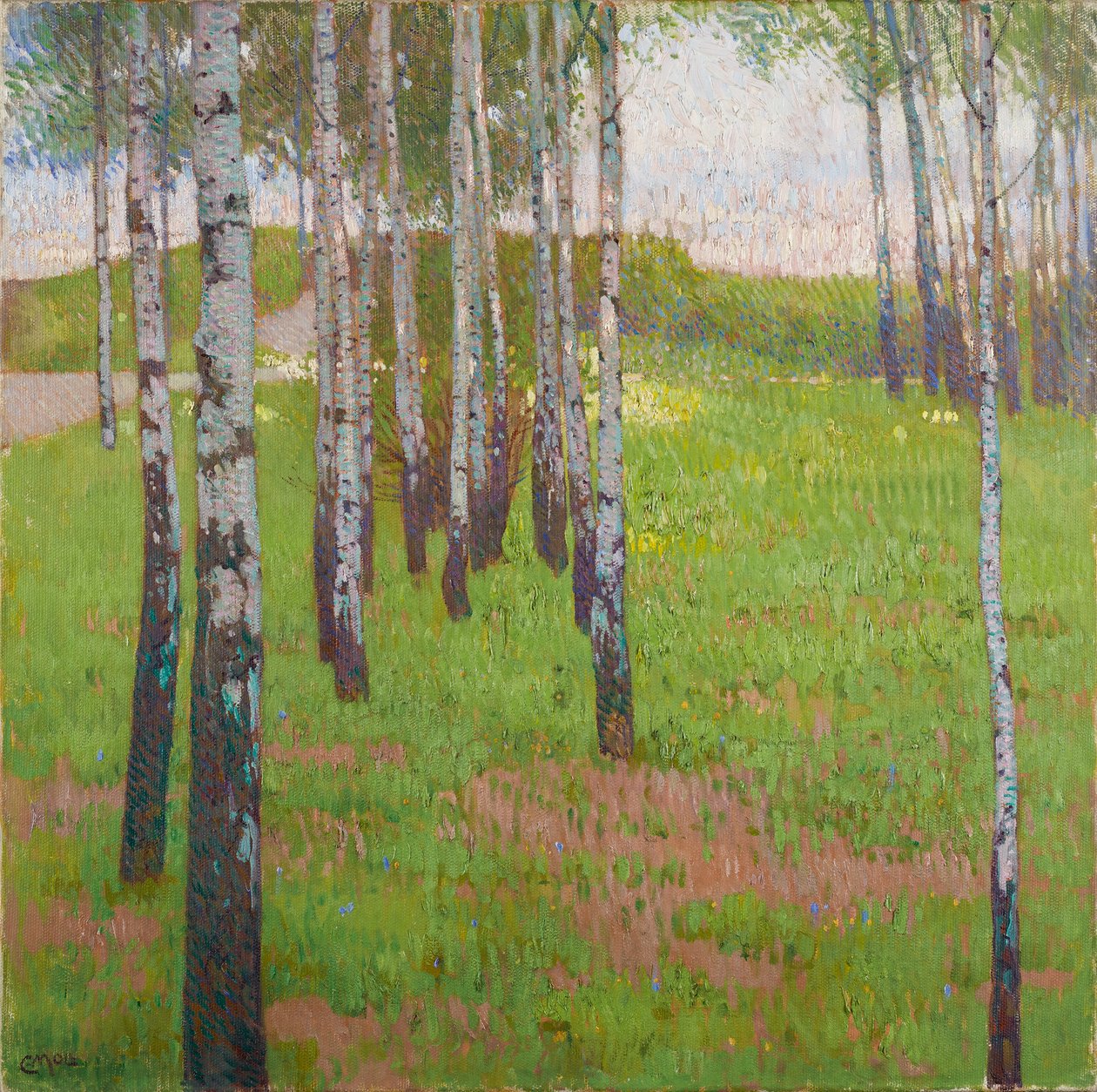 Björklund i kvällsljuset av Carl Moll