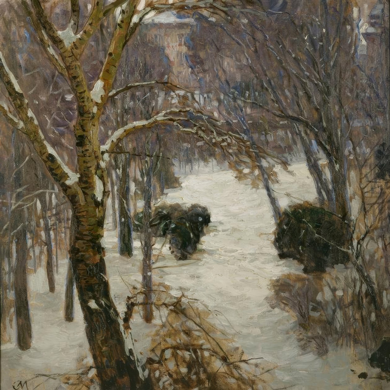 Heiligenstadt Park på vintern av Carl Moll