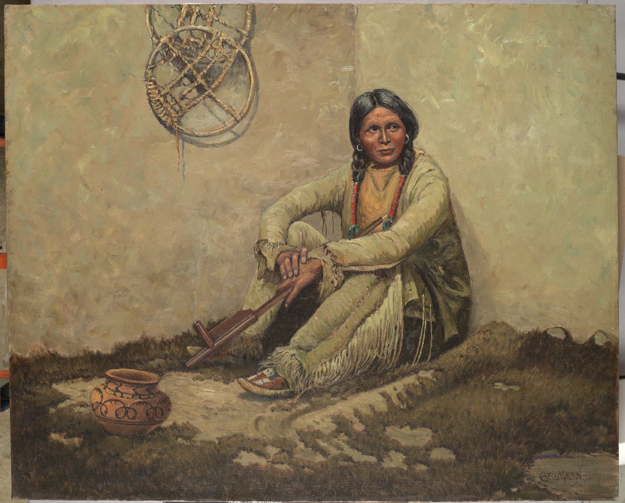 Peace Pipe (olja på duk) av Carl Moon