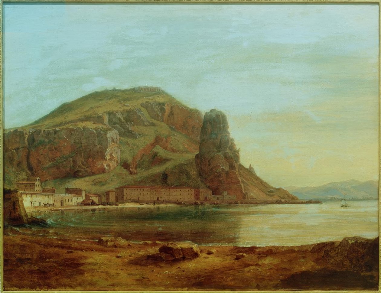 C. Morgonstjärna, Terracina med fiskklippan, kvällsstämning av Carl Morgenstern