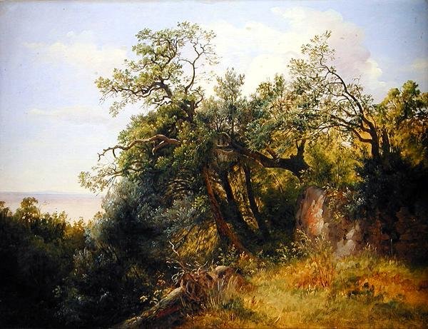 I Aricciaparken (olja på papper på duk) av Carl Morgenstern