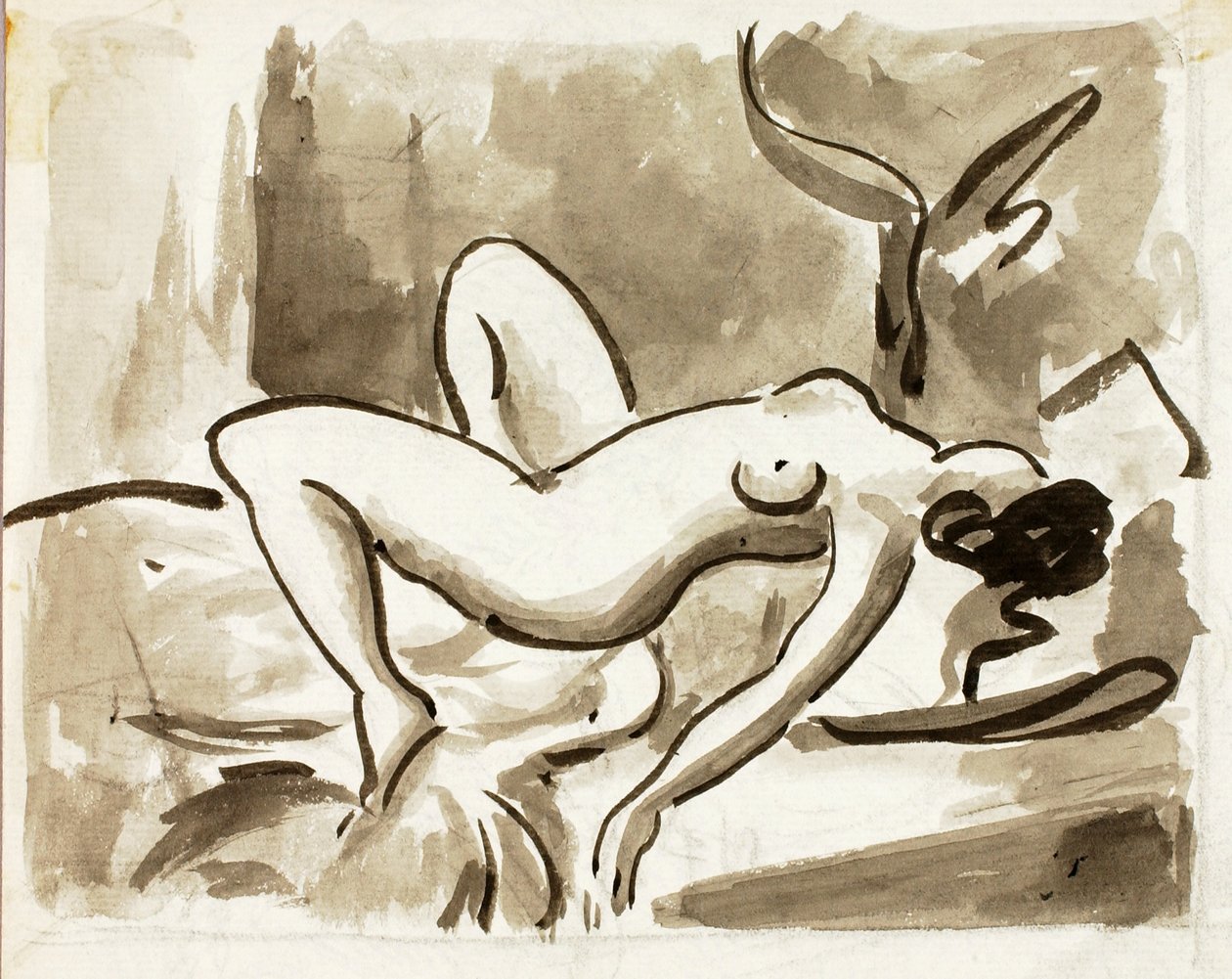 Liggande kvinnlig nakenbild av Carl Newman