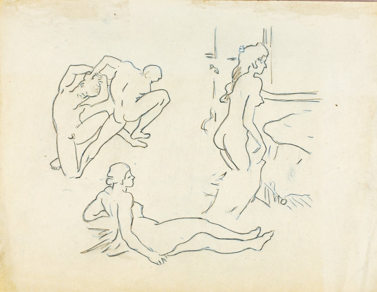 Studier med tre figurer av Carl Newman