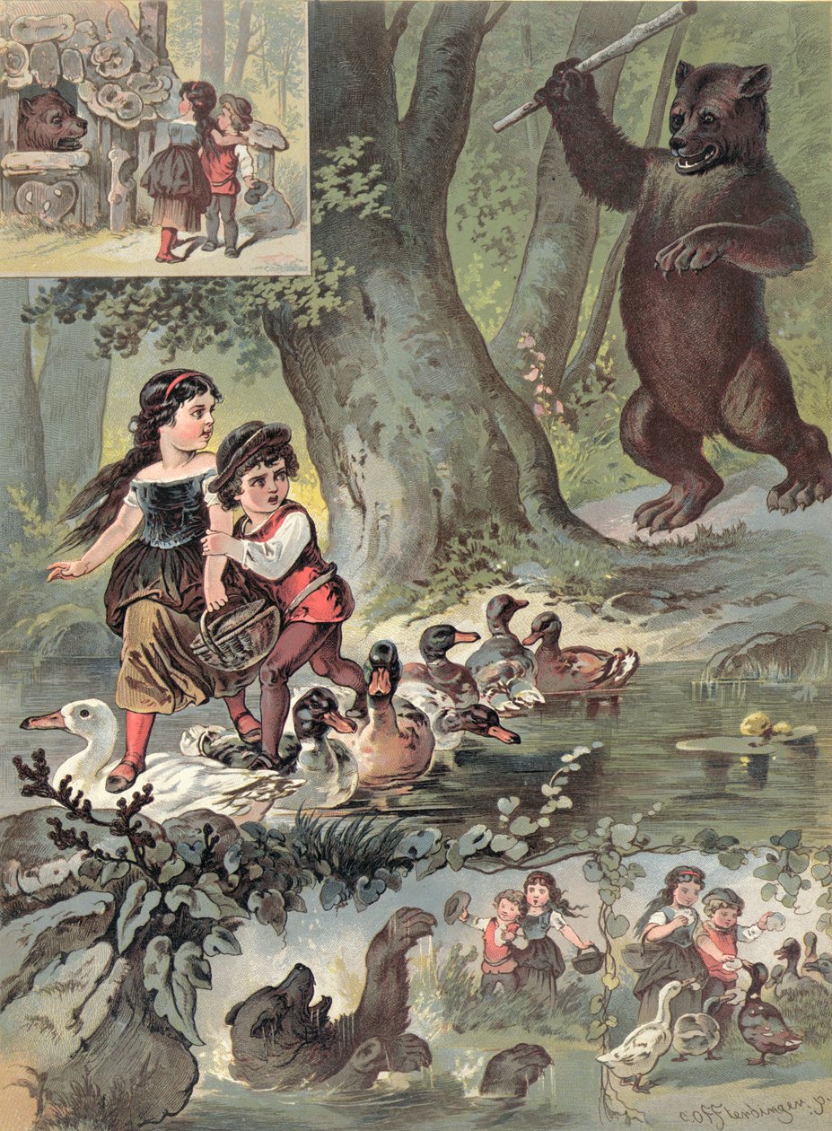 Hans och Gretel i skogen, ca 1880 av Carl Offterdinger