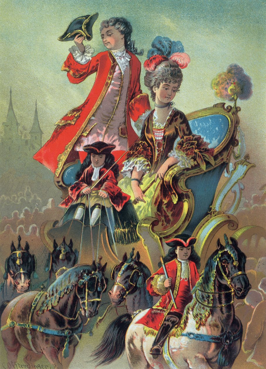 In the Chariot, illustration från "Nötknäpparen", av E.T.A. Hoffman (1776-1822) 1883 av Carl Offterdinger